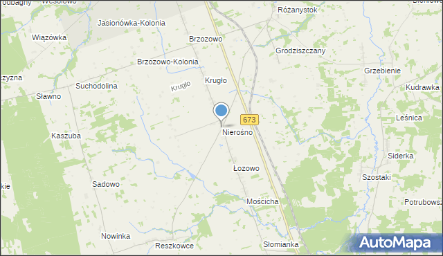 mapa Nierośno, Nierośno na mapie Targeo